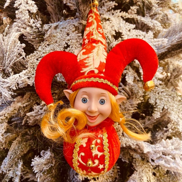 Elf Decoration for Christmas Tree Comes in 3 Colors (Red, Gold,Pink)